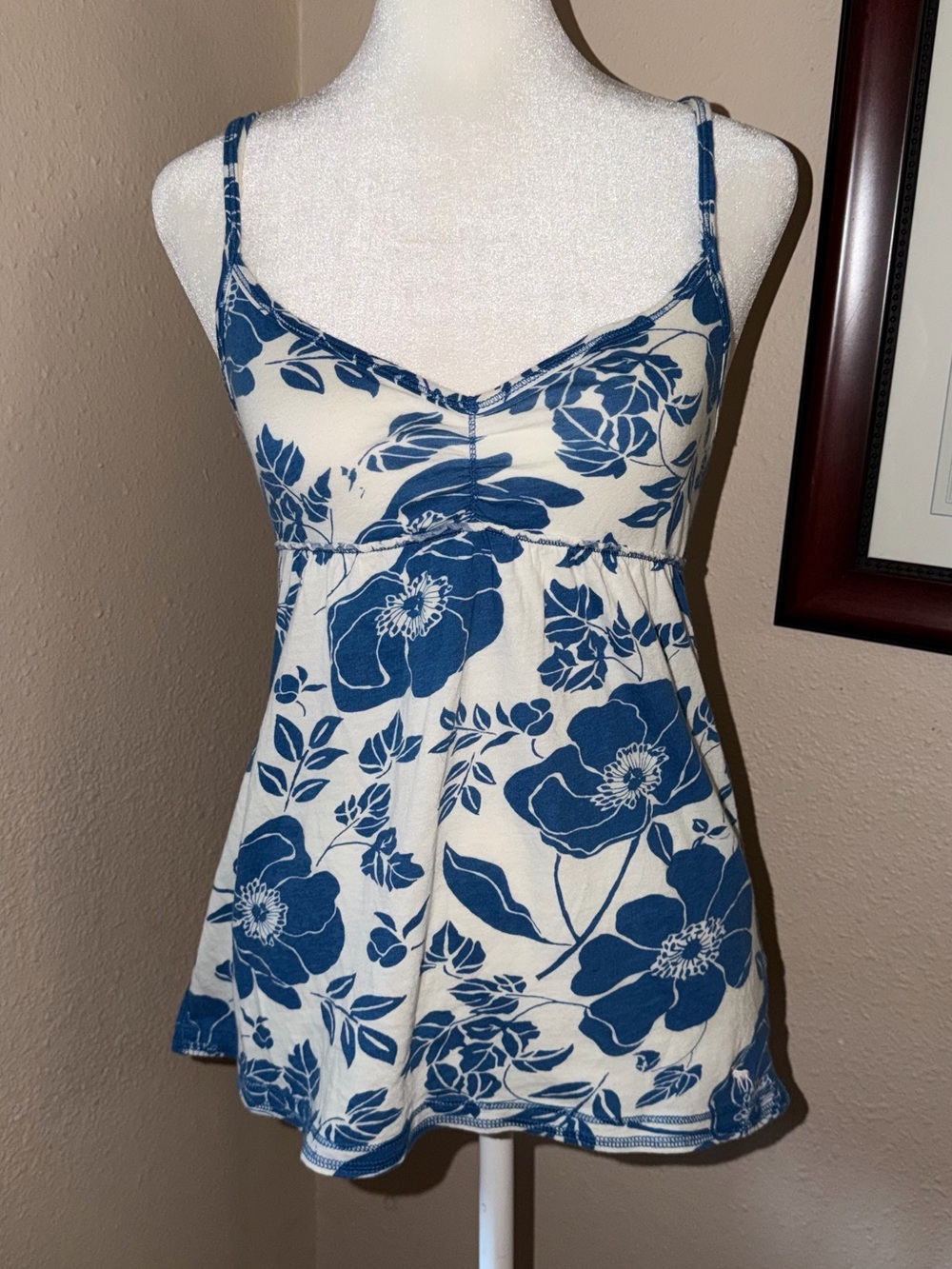 Vintage Y2K Abercrombie & Fitch 2000s Floral Babydoll Tank Top